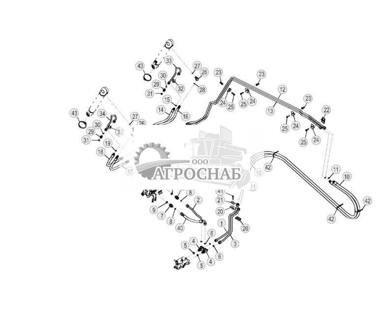 Гидравлические линии цилиндра ковша (самовыравнивающиеся) - ST144 223.jpg